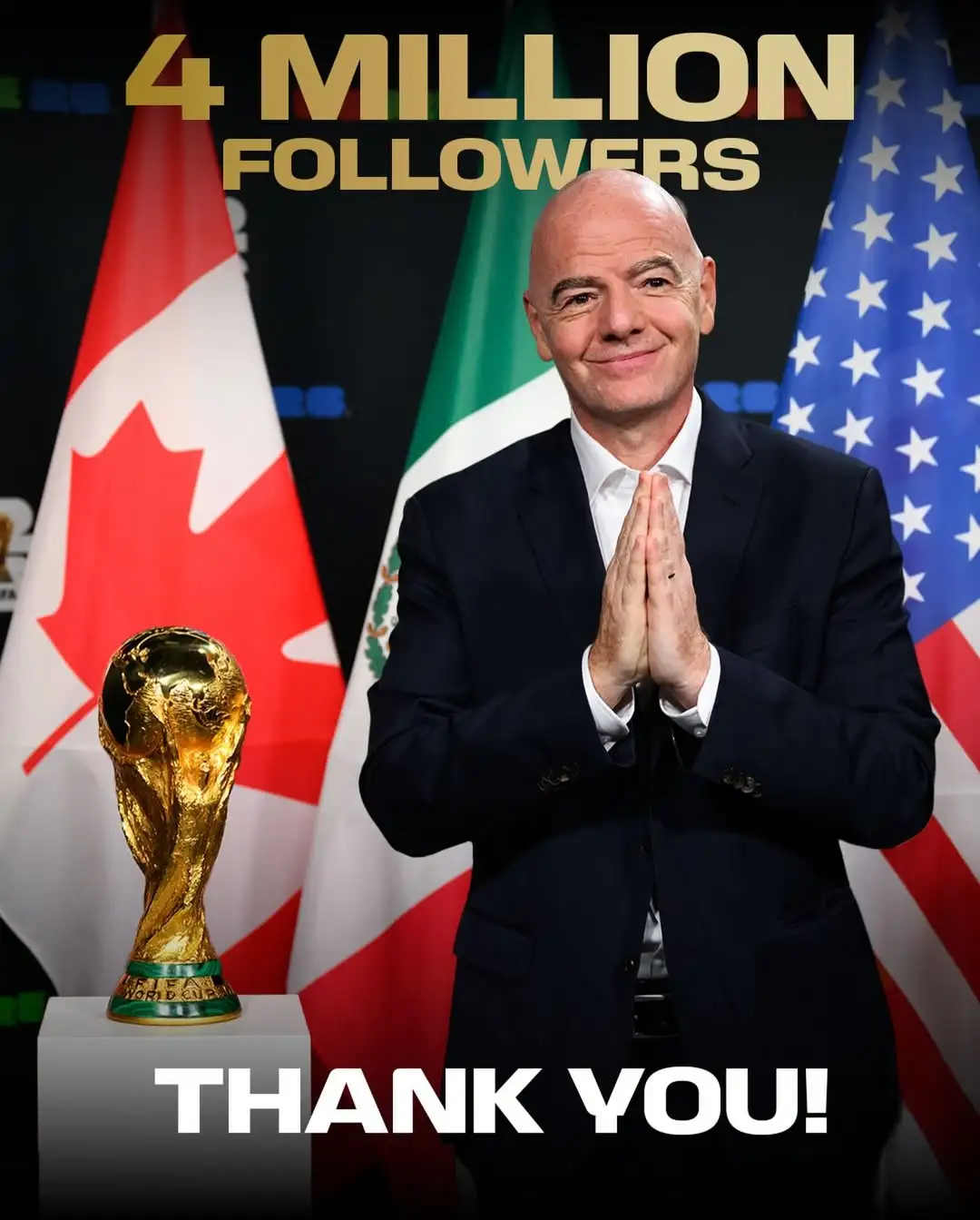 足球-因凡蒂诺感谢社媒400万粉丝：要确保足球回馈那些深爱它的人